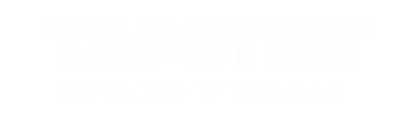 TAPSTER Logo Filled with Tagline White Registred